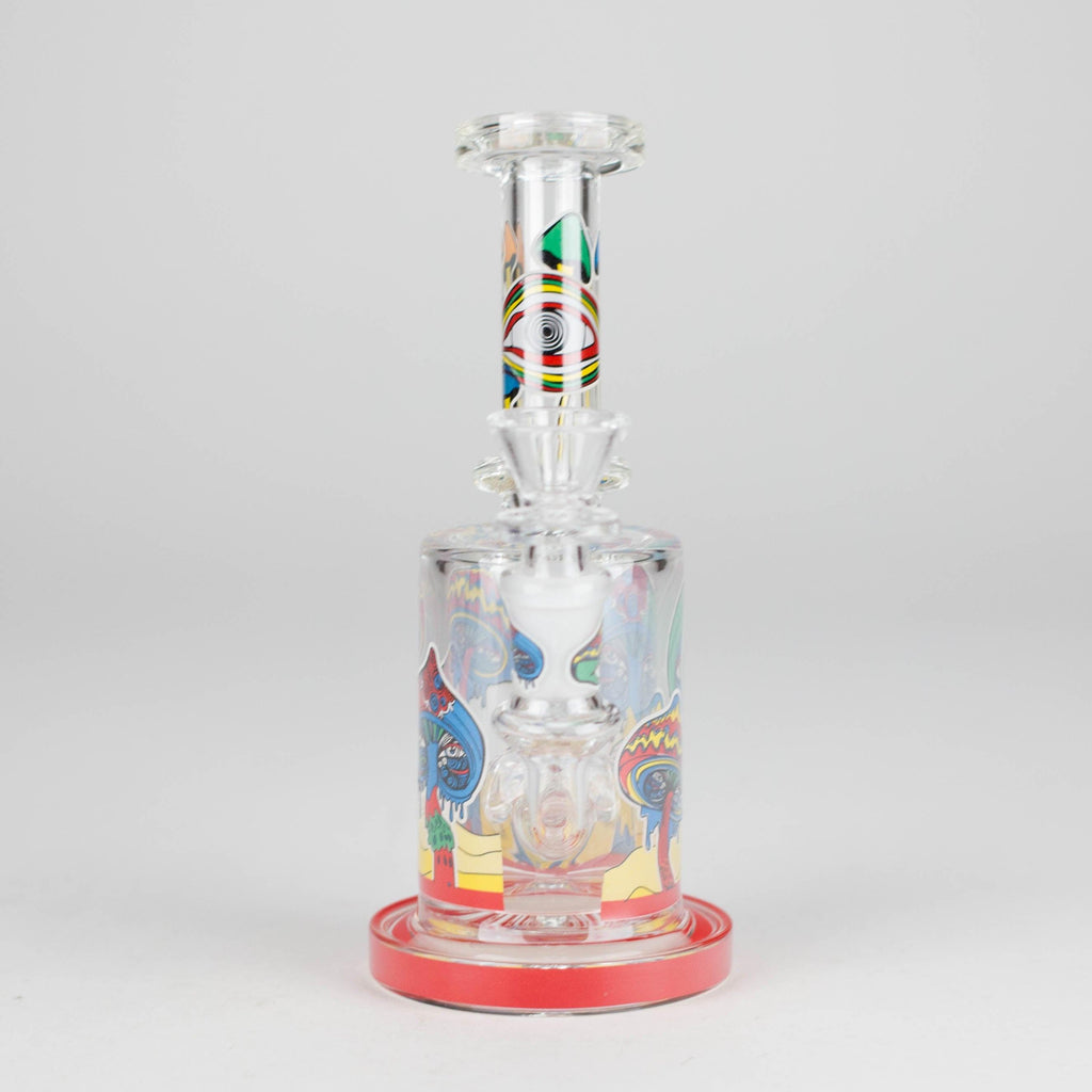 7" Magic Mushroom Glass Bong with Perc – Glow-in-the-Dark