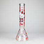 14" 7mm Glass Beaker Bong with Kitty Design and Ice Catcher