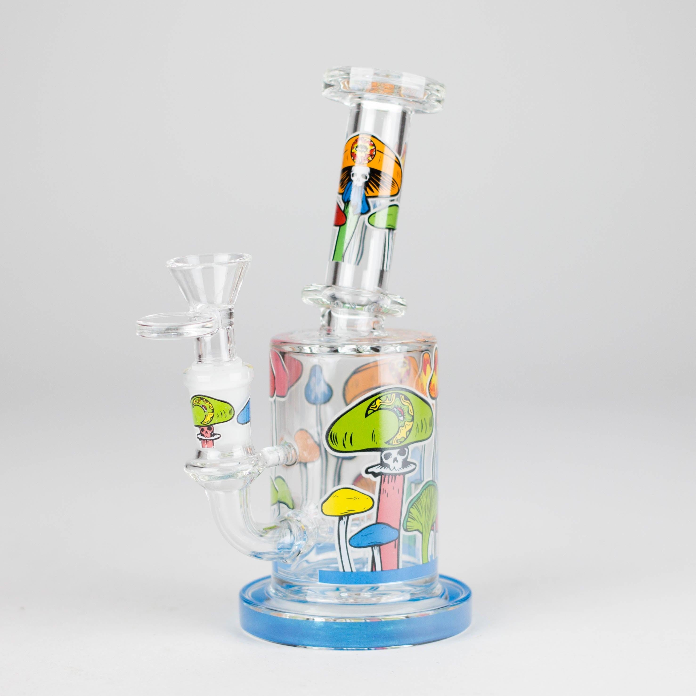 7" Magic Mushroom Glass Bong with Perc – Glow-in-the-Dark Secondary image