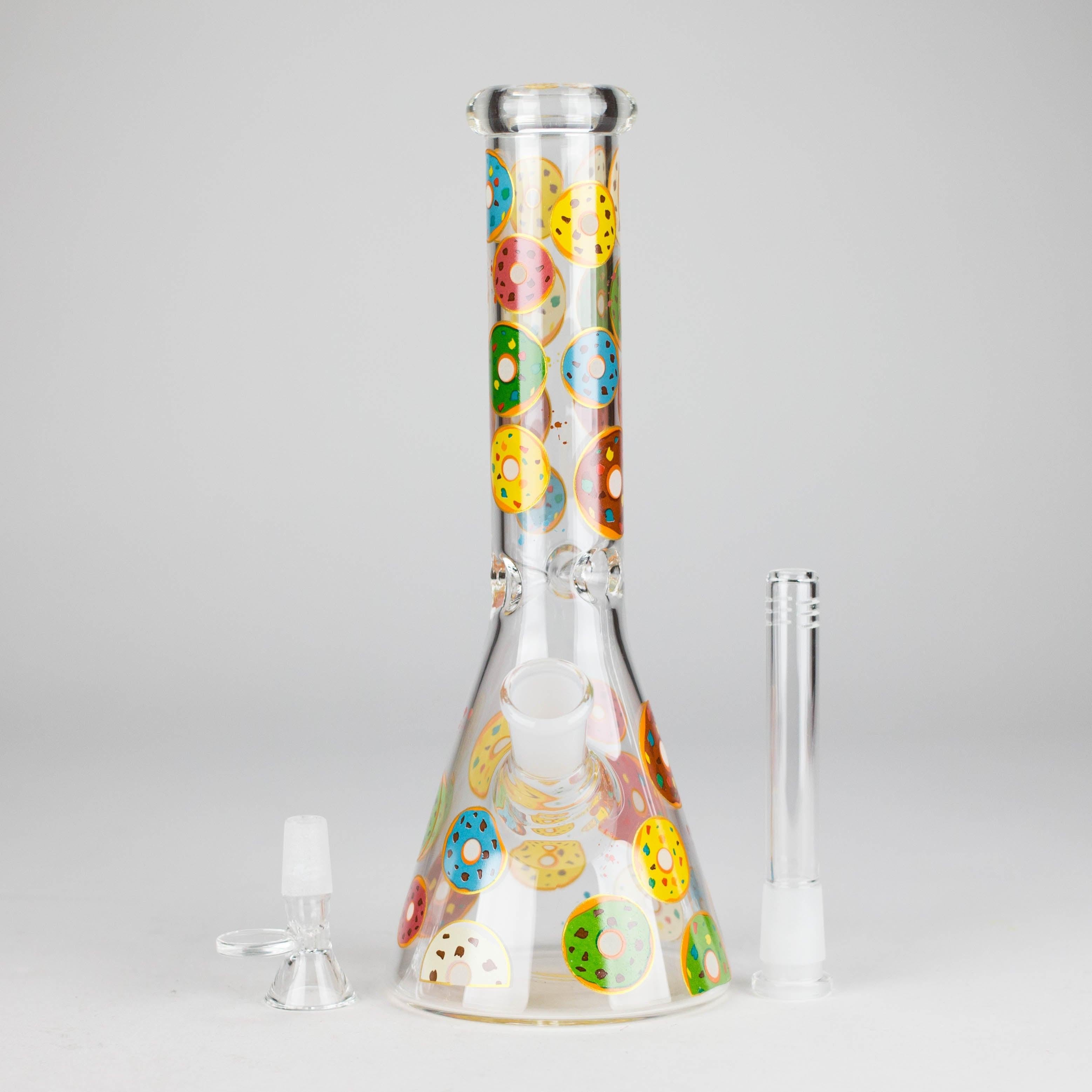 10" Glass Beaker Bong with Donut Design