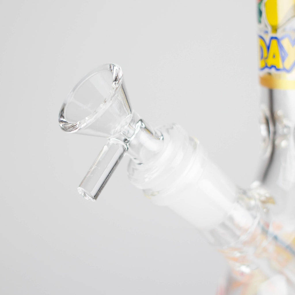10" 5mm Glass Beaker Bong with Cartoon Design
