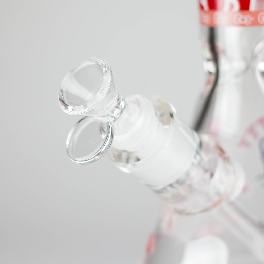 14" 7mm Glass Beaker Bong with Kitty Design and Ice Catcher