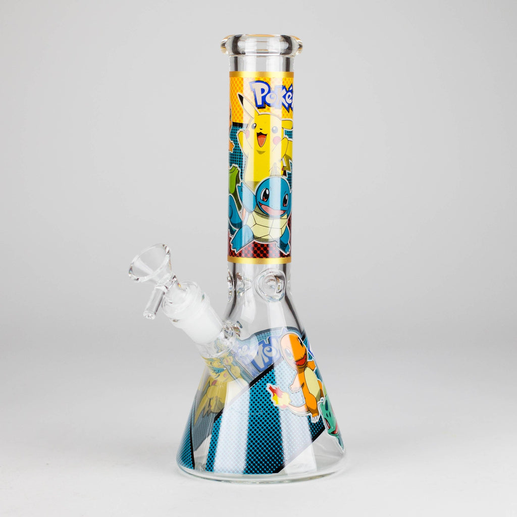 10" 5mm Glass Beaker Bong with Cartoon Design