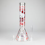 14" 7mm Glass Beaker Bong with Kitty Design and Ice Catcher