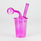 5" Coffee Cup Oil Bong – Neon Galactic Glow Design [PIP668]
