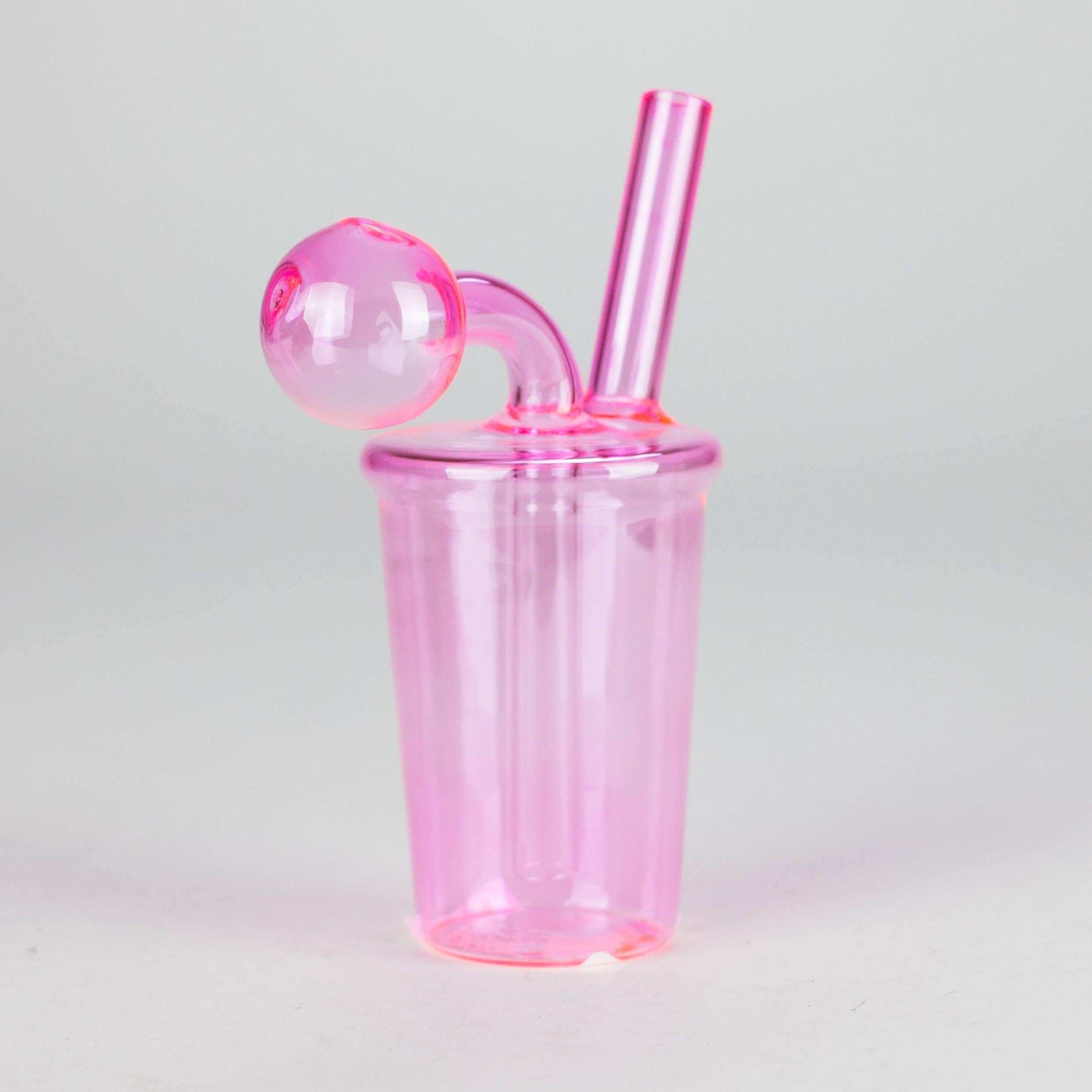 5" Coffee Cup Oil Bong – Neon Galactic Glow Design [PIP668]