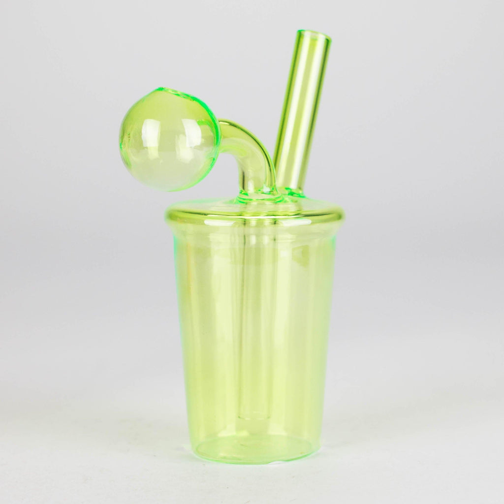 5" Coffee Cup Oil Bong – Neon Galactic Glow Design [PIP668]