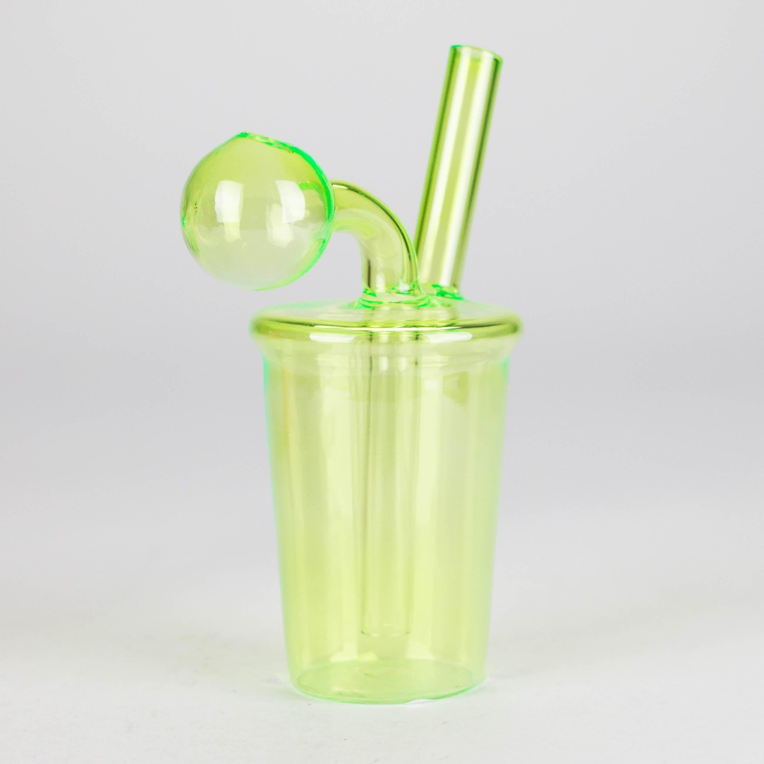 5" Coffee Cup Oil Bong – Neon Galactic Glow Design [PIP668]