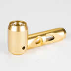 Metal hand pipe with glass bowl and tube