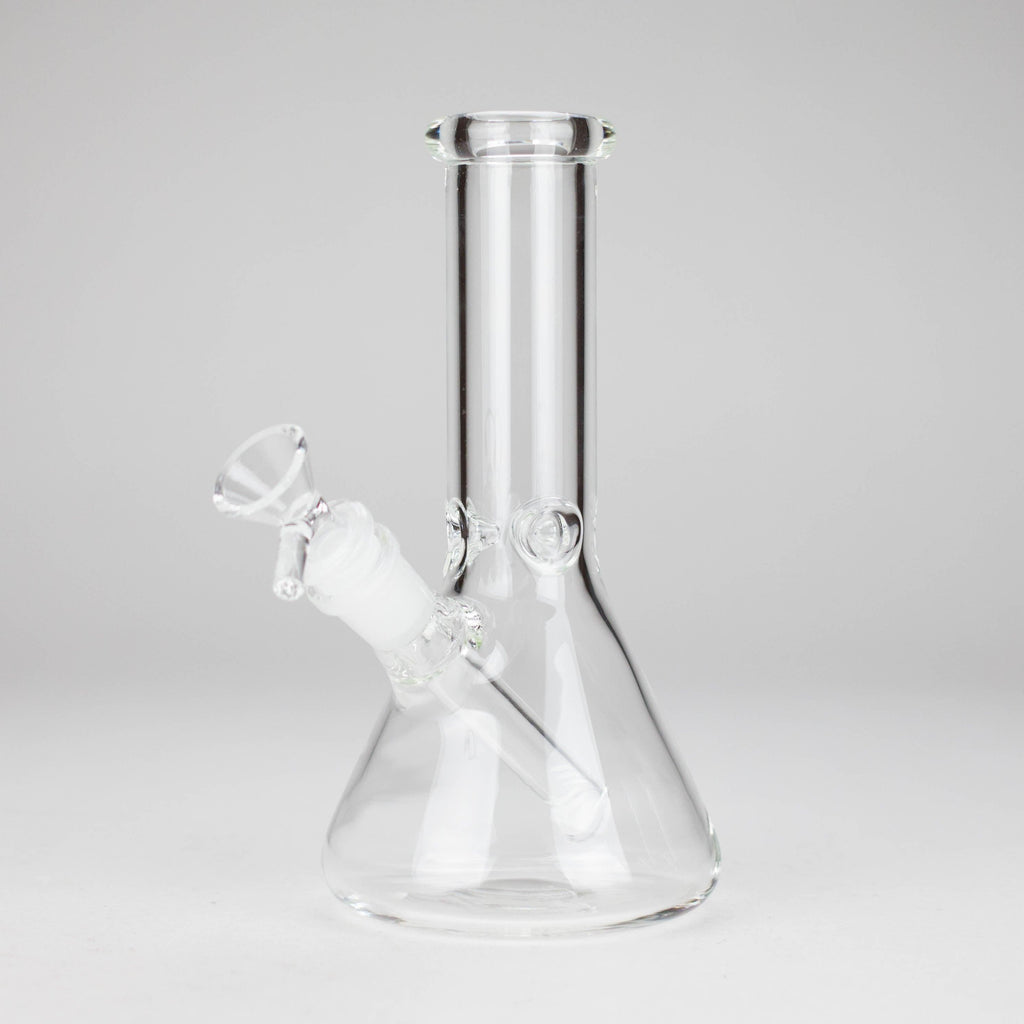 8" Electroplate Glass Beaker Bong – 5mm Thick | Ice Catcher | 3-Piece Set