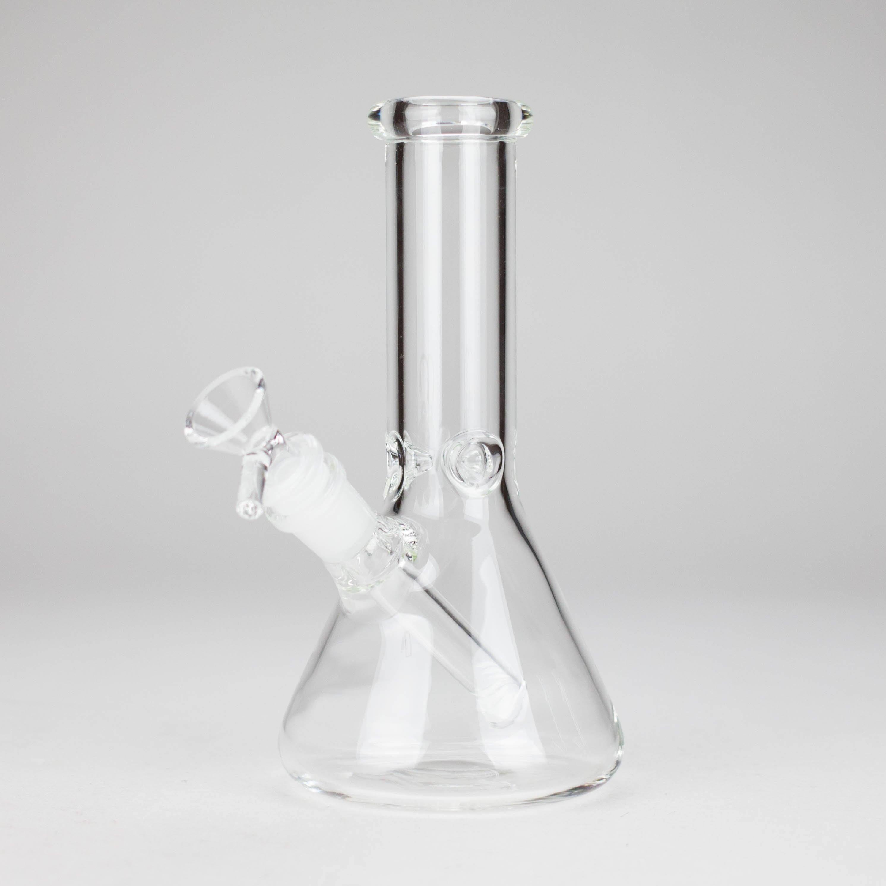 8" Electroplate Glass Beaker Bong – 5mm Thick | Ice Catcher | 3-Piece Set