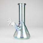 8" Electroplate Glass Beaker Bong – 5mm Thick | Ice Catcher | 3-Piece Set