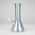 8" Electroplate Glass Beaker Bong – 5mm Thick | Ice Catcher | 3-Piece Set