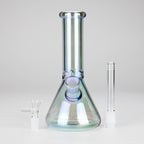8" Electroplate Glass Beaker Bong – 5mm Thick | Ice Catcher | 3-Piece Set