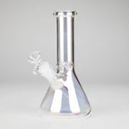 8" Electroplate Glass Beaker Bong – 5mm Thick | Ice Catcher | 3-Piece Set