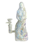 7" Mermaid Design Electroplate Glass Bong – Compact & Stemless