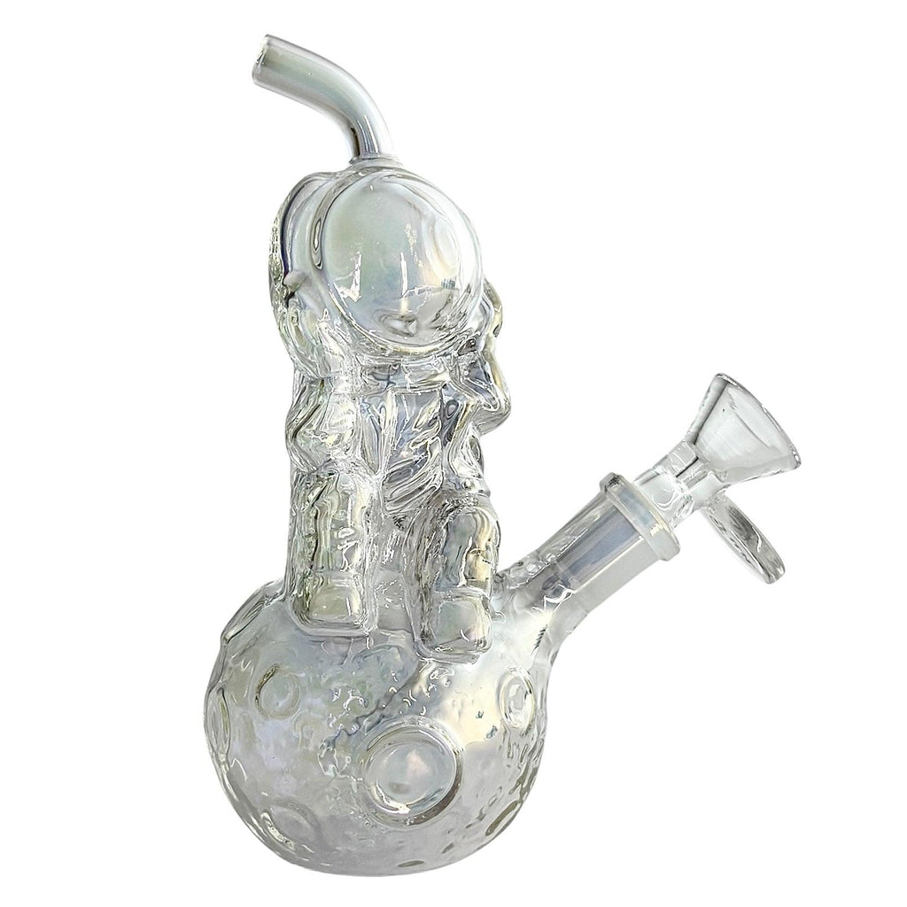 6" Astronaut Design Electroplate Glass Bong – Compact & Stemless