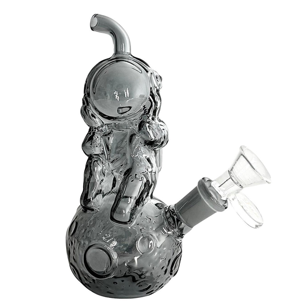 6" Astronaut Design Electroplate Glass Bong – Compact & Stemless