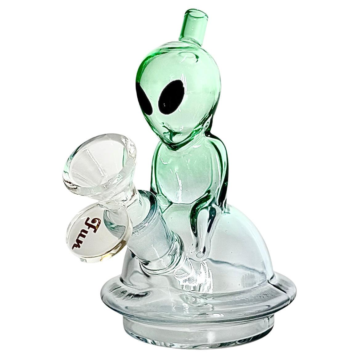5" Alien Design Glass Bong – Compact & Stemless