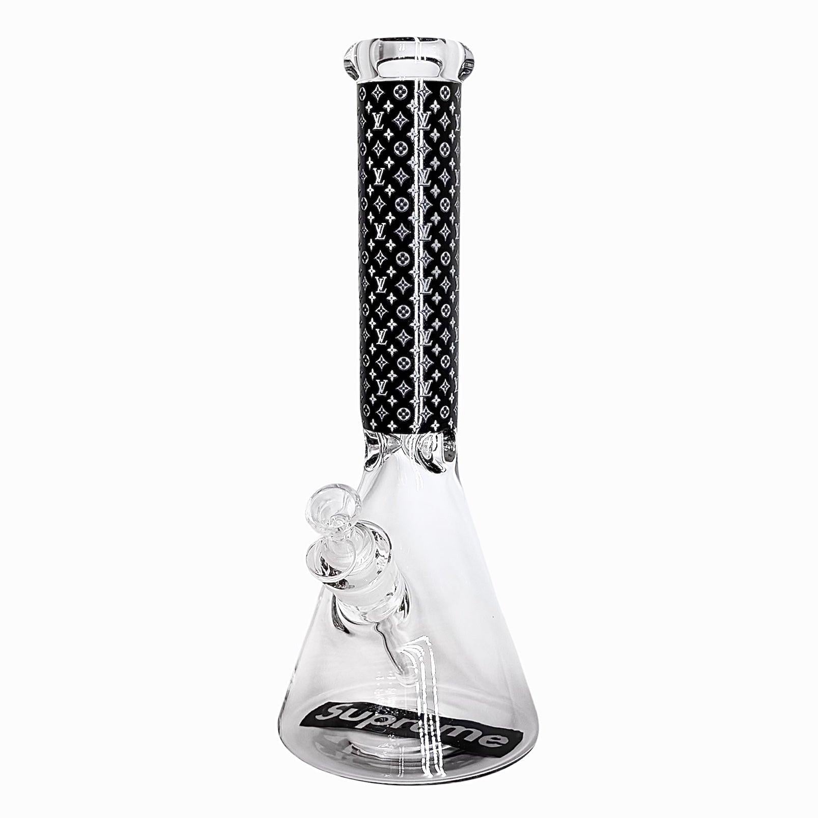 14" Stylish Glow-in-the-Dark Glass Bong – 7mm Thick