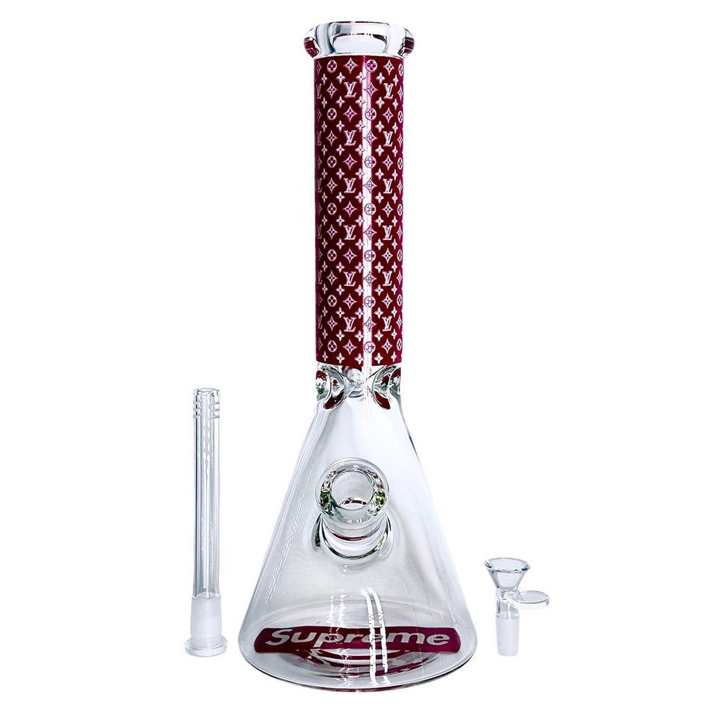 14" Stylish Glow-in-the-Dark Glass Bong – 7mm Thick