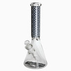14" Stylish Glow-in-the-Dark Glass Bong – 7mm Thick