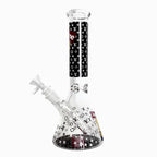 10" Cartoon Glow-in-the-Dark Glass Beaker Bong – 3-Piece Set