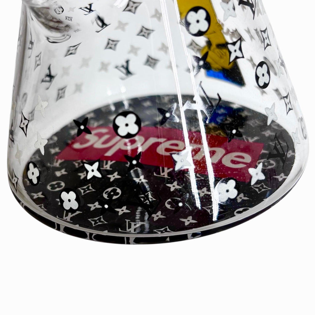 10" Cartoon Glow-in-the-Dark Glass Beaker Bong – 3-Piece Set