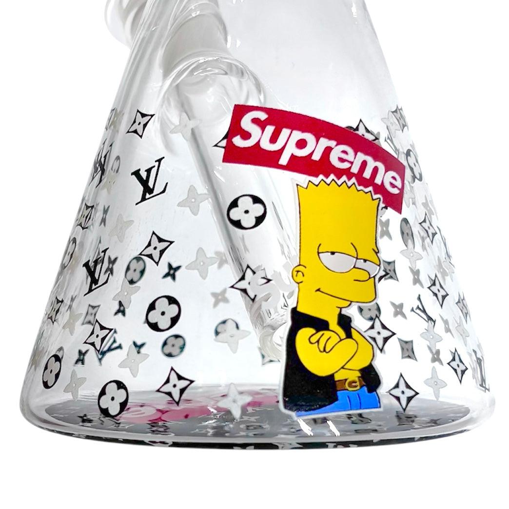 10" Cartoon Glow-in-the-Dark Glass Beaker Bong – 3-Piece Set