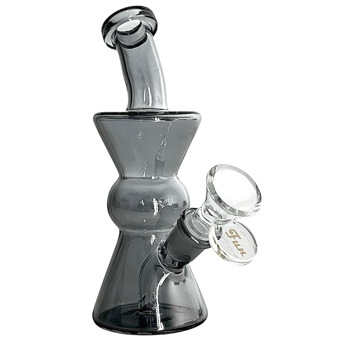 6" Hourglass Electroplate Glass Bong – Compact & Stemless