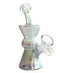 6" Hourglass Electroplate Glass Bong – Compact & Stemless