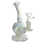 Fortune | 6-3/4" Ball Shape Electroplate Glass Bong – Compact & Stemless