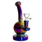 Fortune | 6-3/4" Ball Shape Electroplate Glass Bong – Compact & Stemless