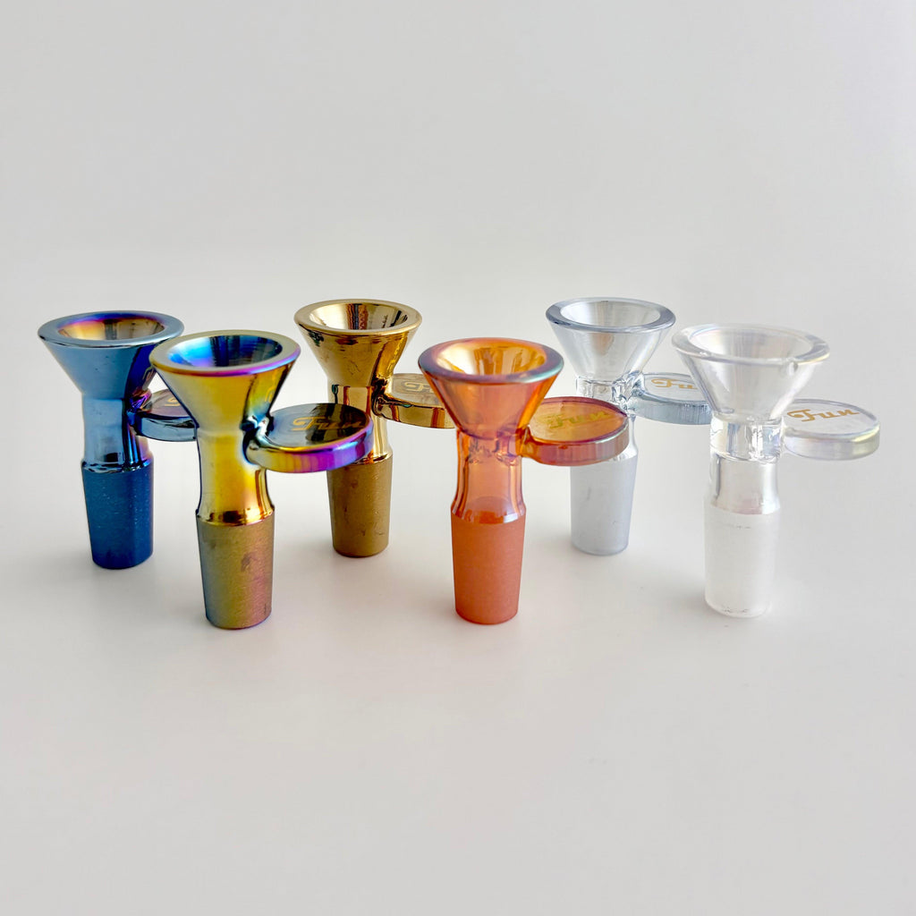 Fortune | Electroplated 14mm Joint Glass Bowl With Gold Logo