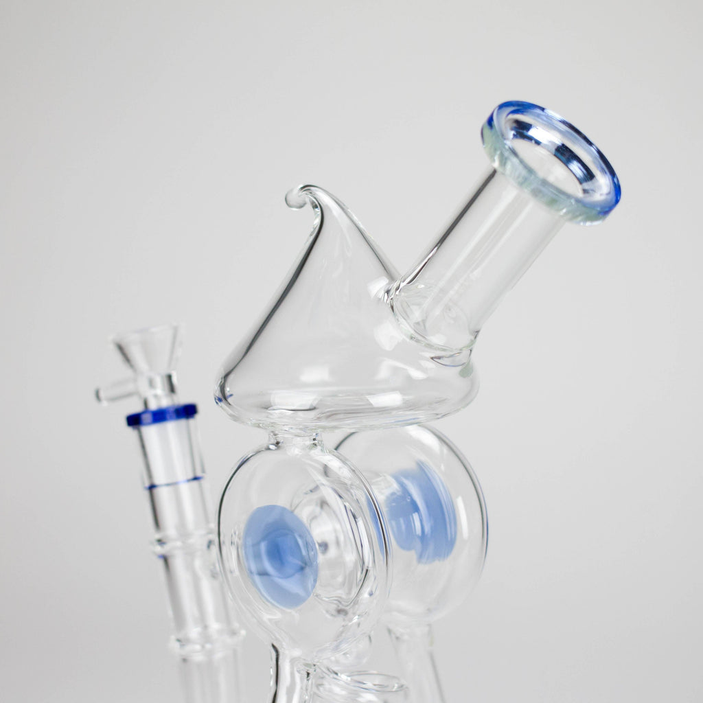 12″ Recycler Glass Bong – 5MM Thick Borosilicate with Coil Tube Design [C1575]