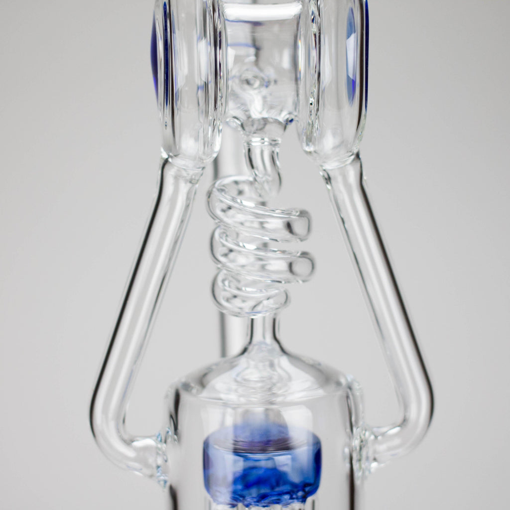 12″ Recycler Glass Bong – 5MM Thick Borosilicate with Coil Tube Design [C1575]