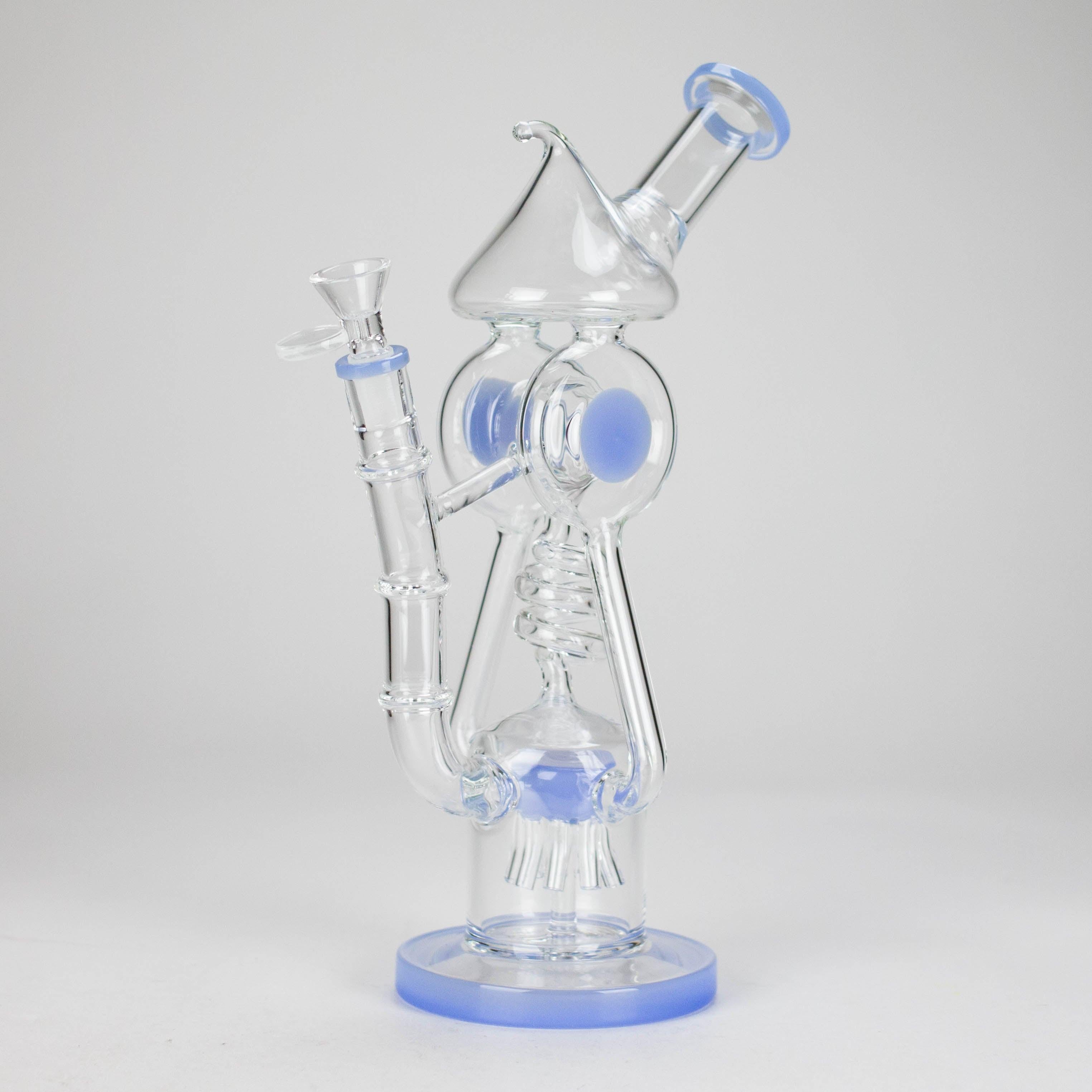12″ Recycler Glass Bong – 5MM Thick Borosilicate with Coil Tube Design [C1575]