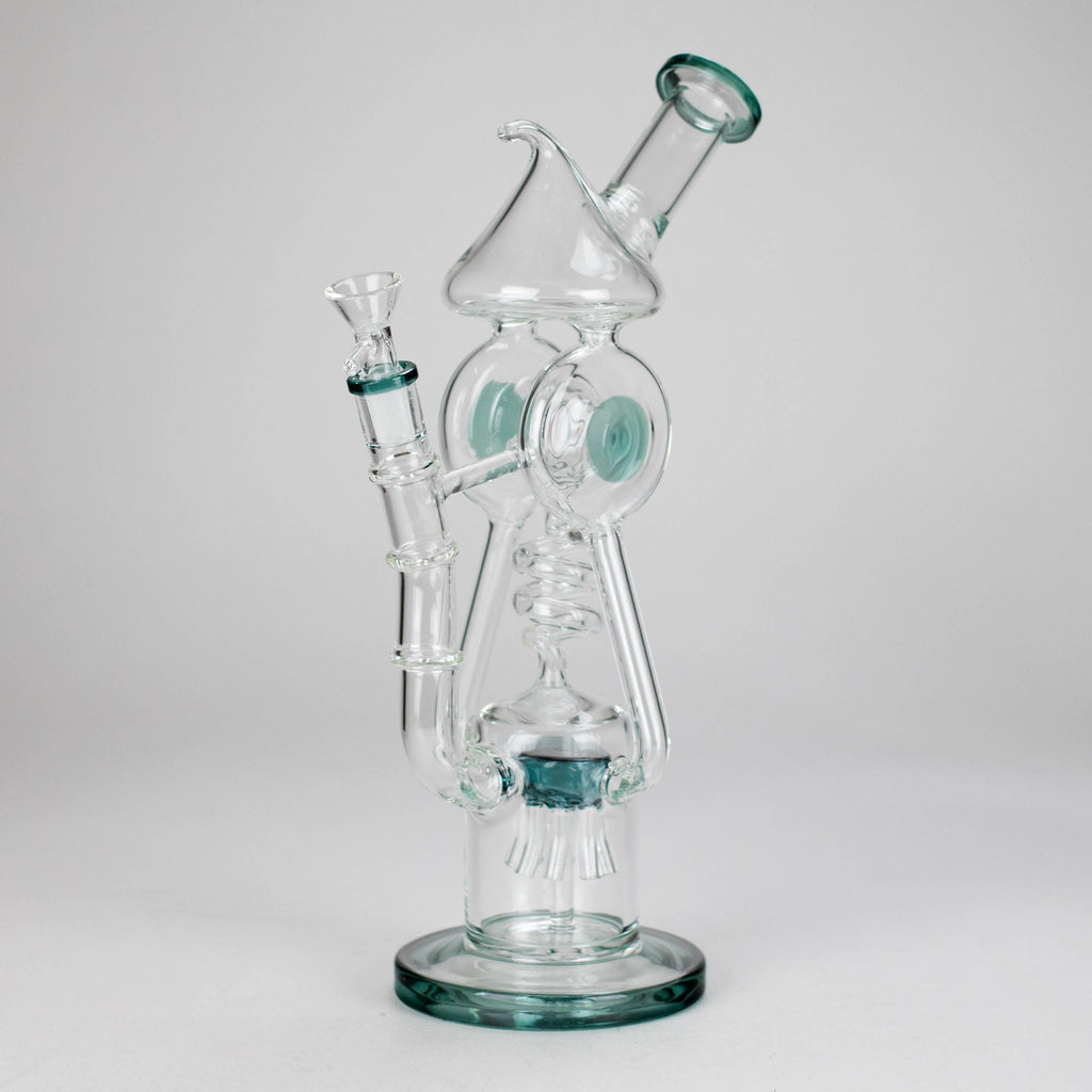 12″ Recycler Glass Bong – 5MM Thick Borosilicate with Coil Tube Design [C1575]