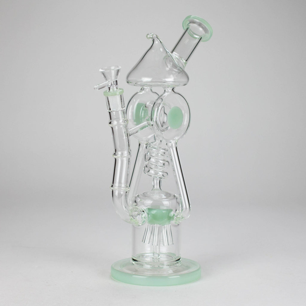 12″ Recycler Glass Bong – 5MM Thick Borosilicate with Coil Tube Design [C1575]