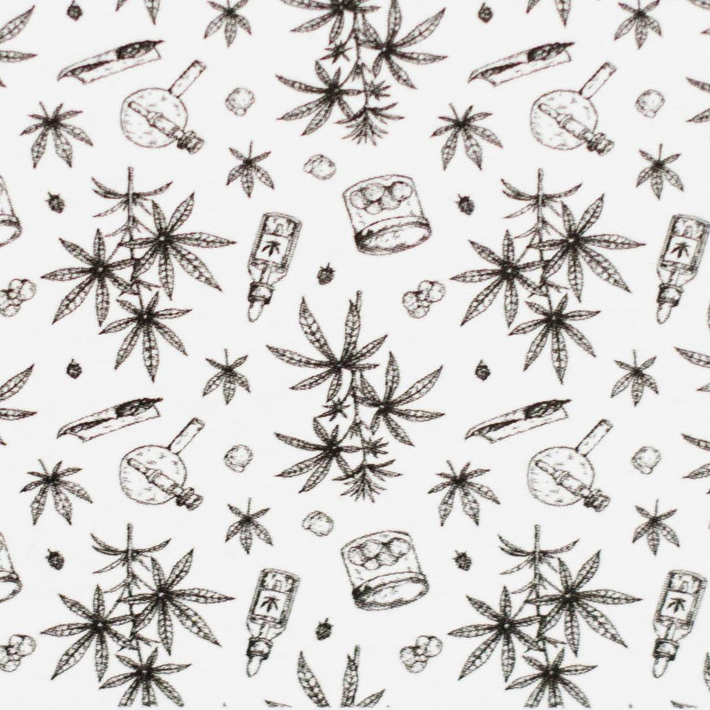 Haze | 9″ Bubble Base Glass Bong – Green Weed Leaf Design (Mini-A)