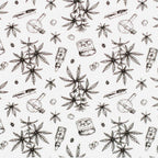 Haze | 9″ Bubble Base Glass Bong – Green Weed Leaf Design (Mini-A)