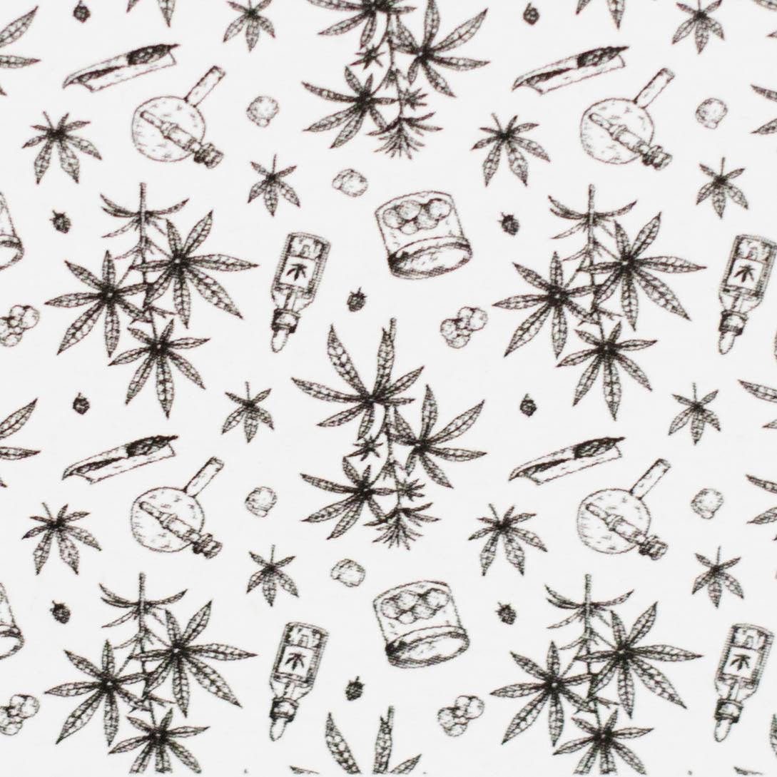 Haze | 9″ Bubble Base Glass Bong – Green Weed Leaf Design (Mini-A)