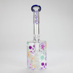 Haze | 9″ Skull Flower Glass Rig – Blue (Mini-M)