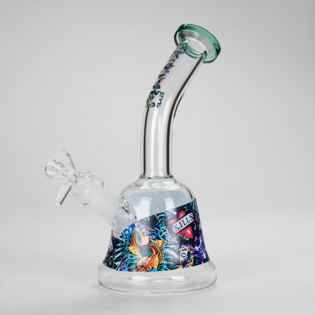 Haze | 8″ Kills Glass Bong – Teal (Mini-N)
