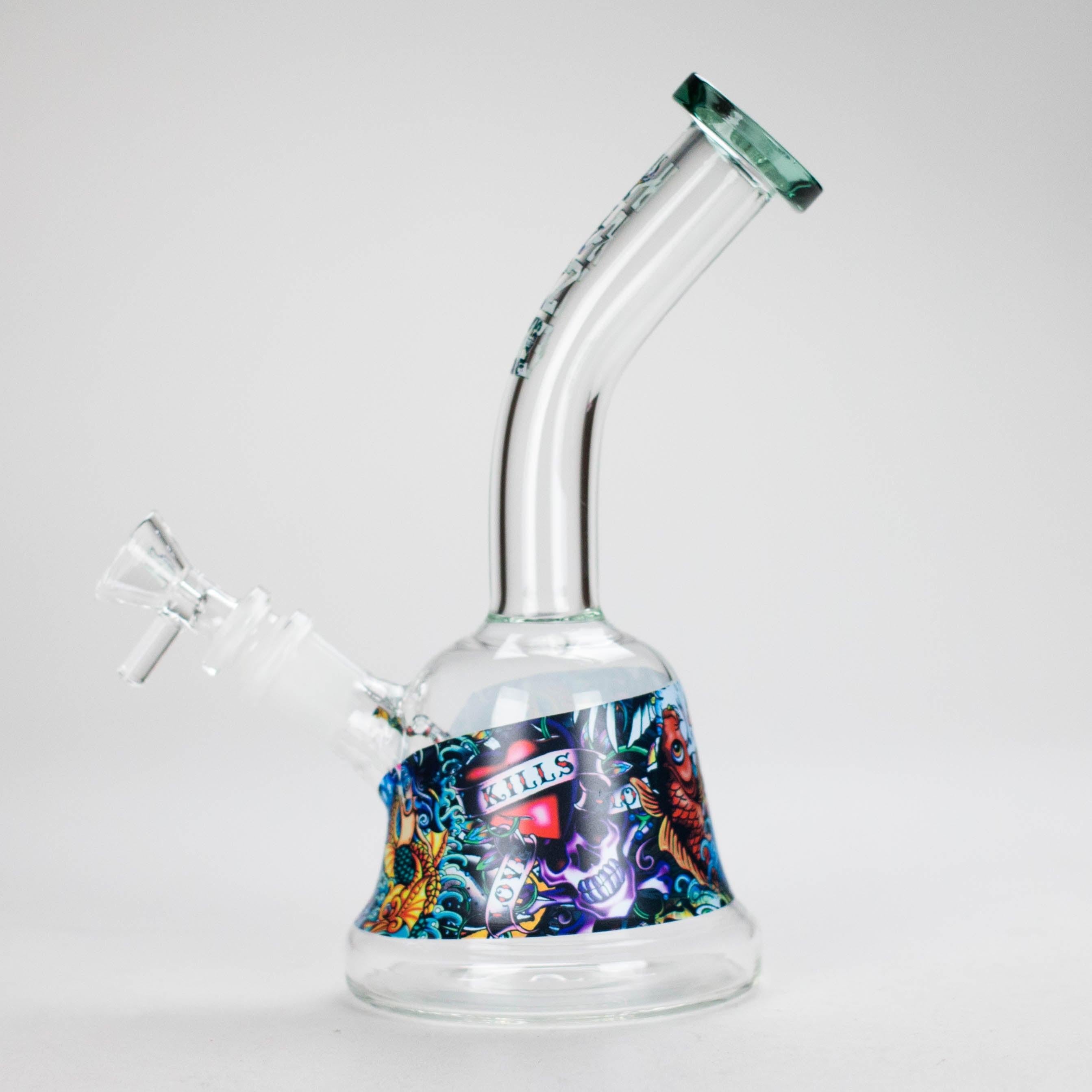 Haze | 8″ Kills Glass Bong – Teal (Mini-N)