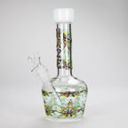 Haze | 9″ Leaves Dome Beaker Glass Bong – White (Mini-O)