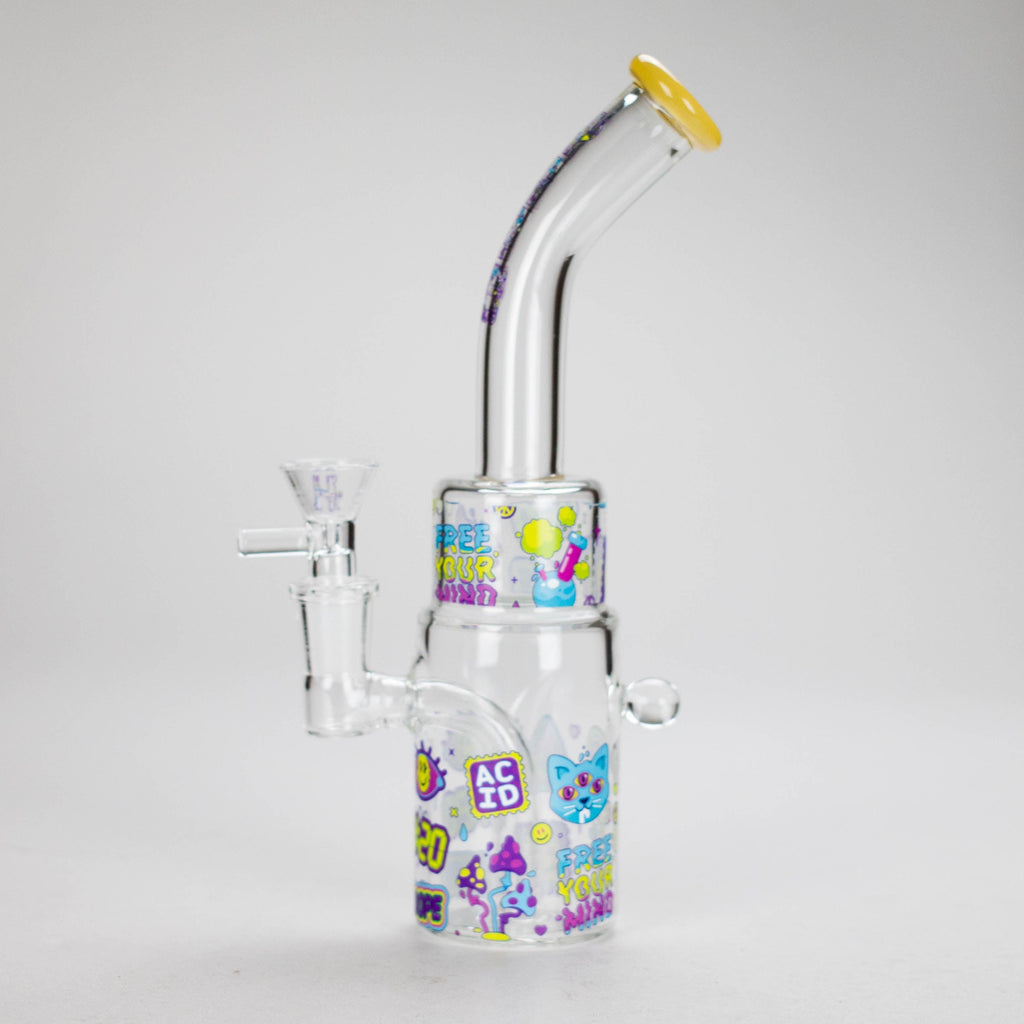 Haze | 9″ 420 Trip Glass Bong – Jade Yellow (Mini-B)