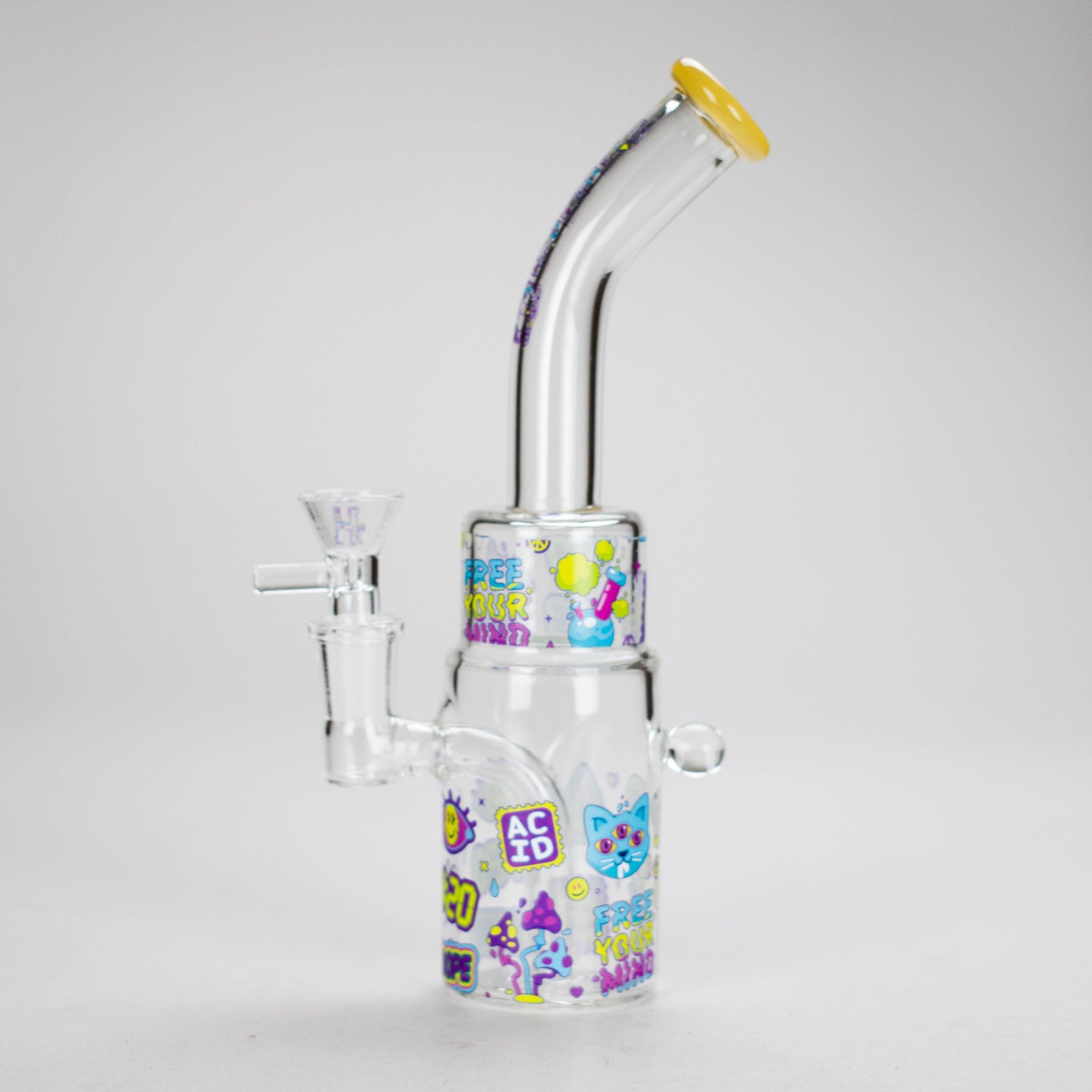 Haze | 9″ 420 Trip Glass Bong – Jade Yellow (Mini-B)