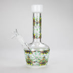 Haze | 9″ Leaves Dome Beaker Glass Bong – White (Mini-O)