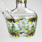 Haze | 9″ Leaves Dome Beaker Glass Bong – White (Mini-O)
